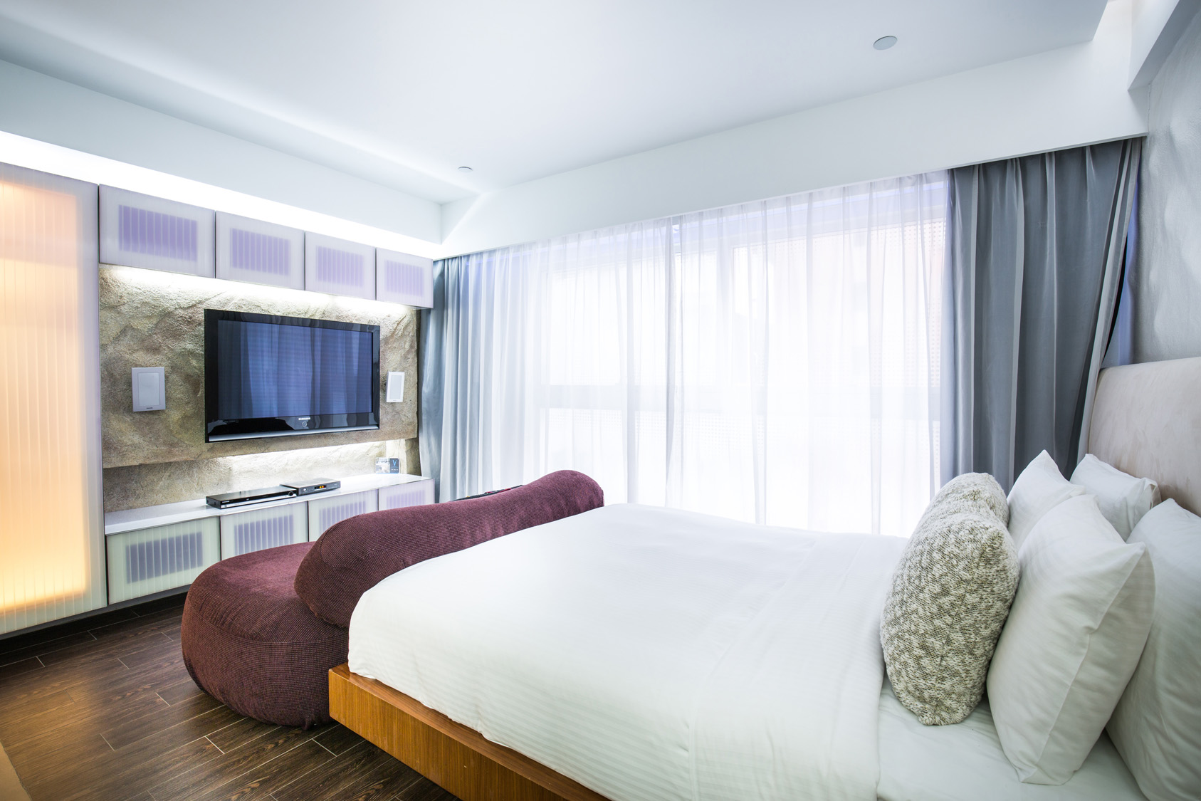 Premier Deluxe Suite with spacious bathroom and work station at The V Wan Chai Serviced Apartment